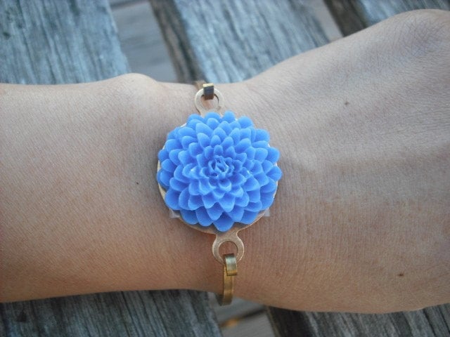 Dunkel Blau Malzkaffee Scharnier Manschette Armreif von Lana0Crystal