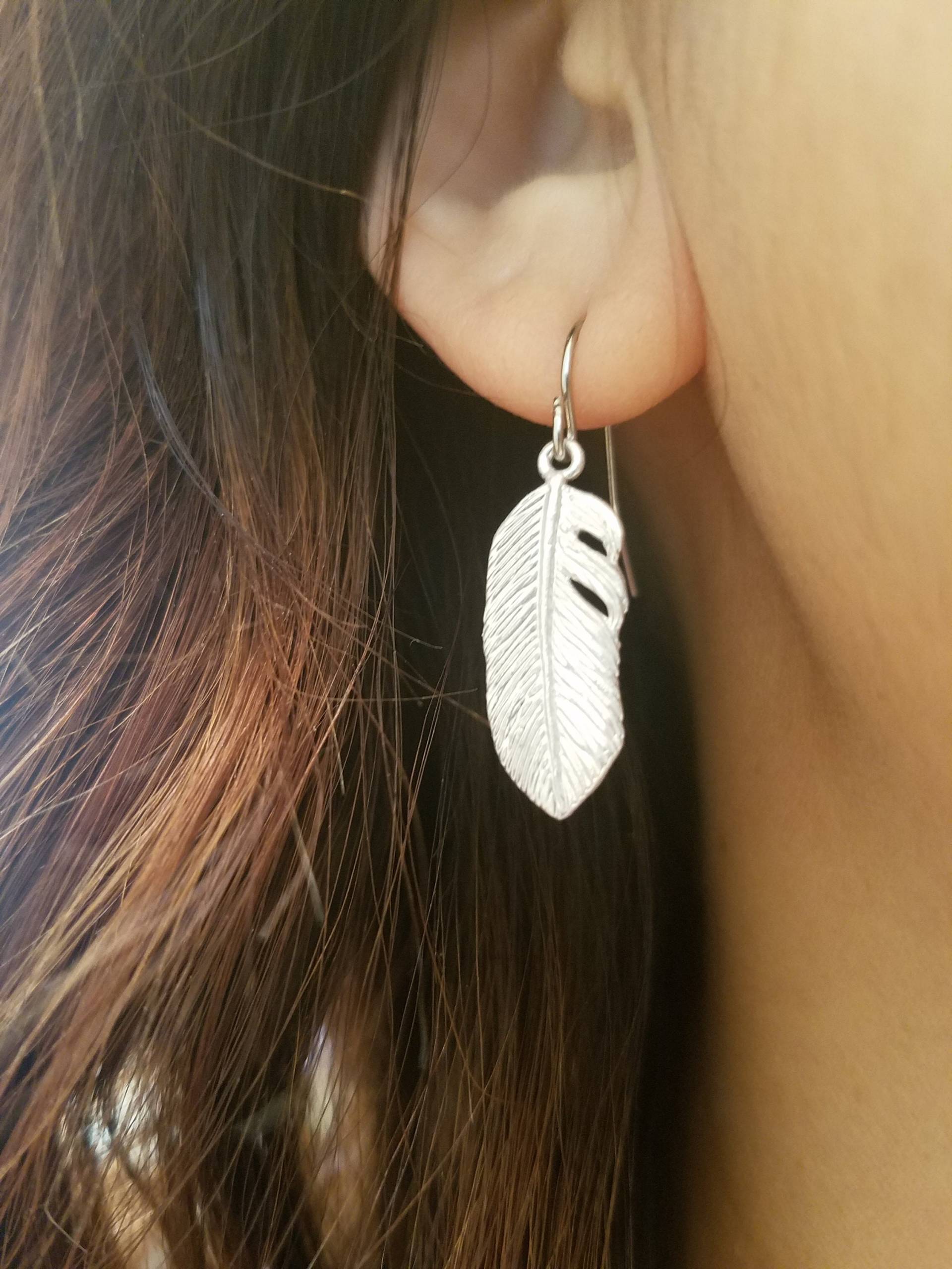 Gold Oder Silber Federohrringe von Lana0Crystal