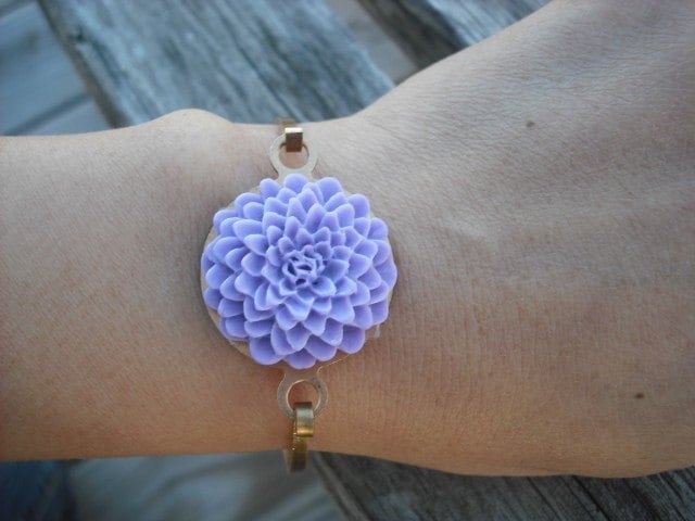 Licht Lila Malzkaffee Scharnier Manschette Armreif von Lana0Crystal