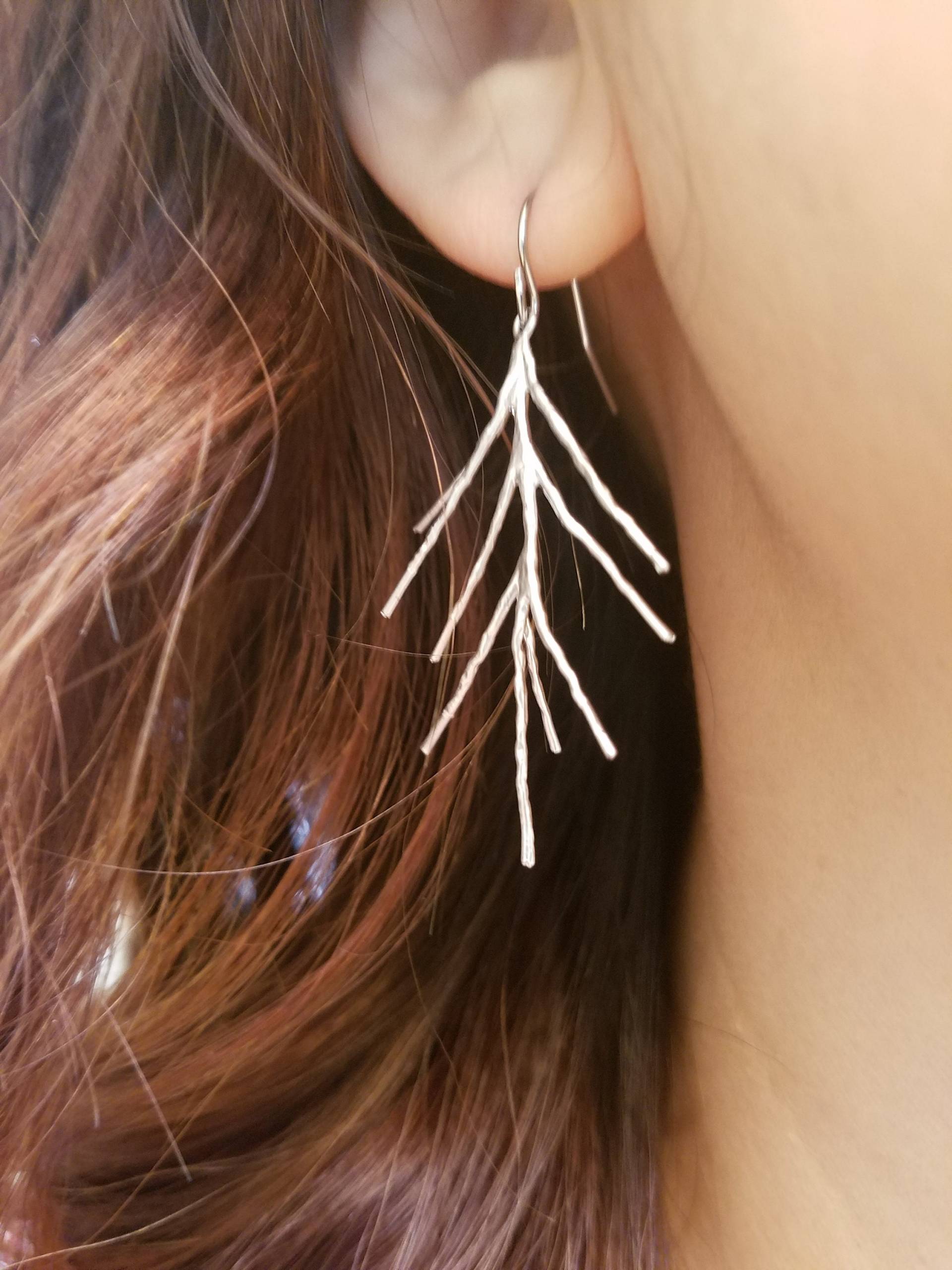 Matt Silber Kiefer Motivohrringe von Lana0Crystal