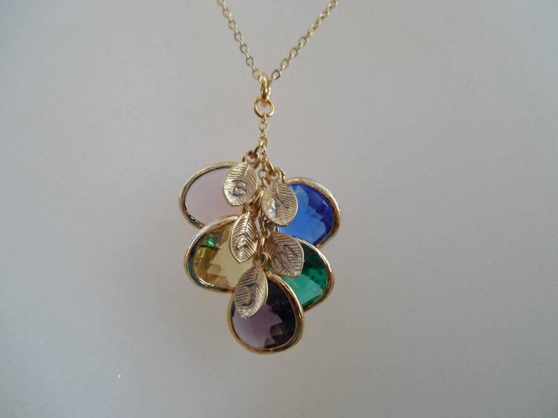 Muttertagsgeschenk - Großmutter Halskette, Familie Gold Oder Silber Birthstone Erste Geburtstagsgeschenk von Lana0Crystal