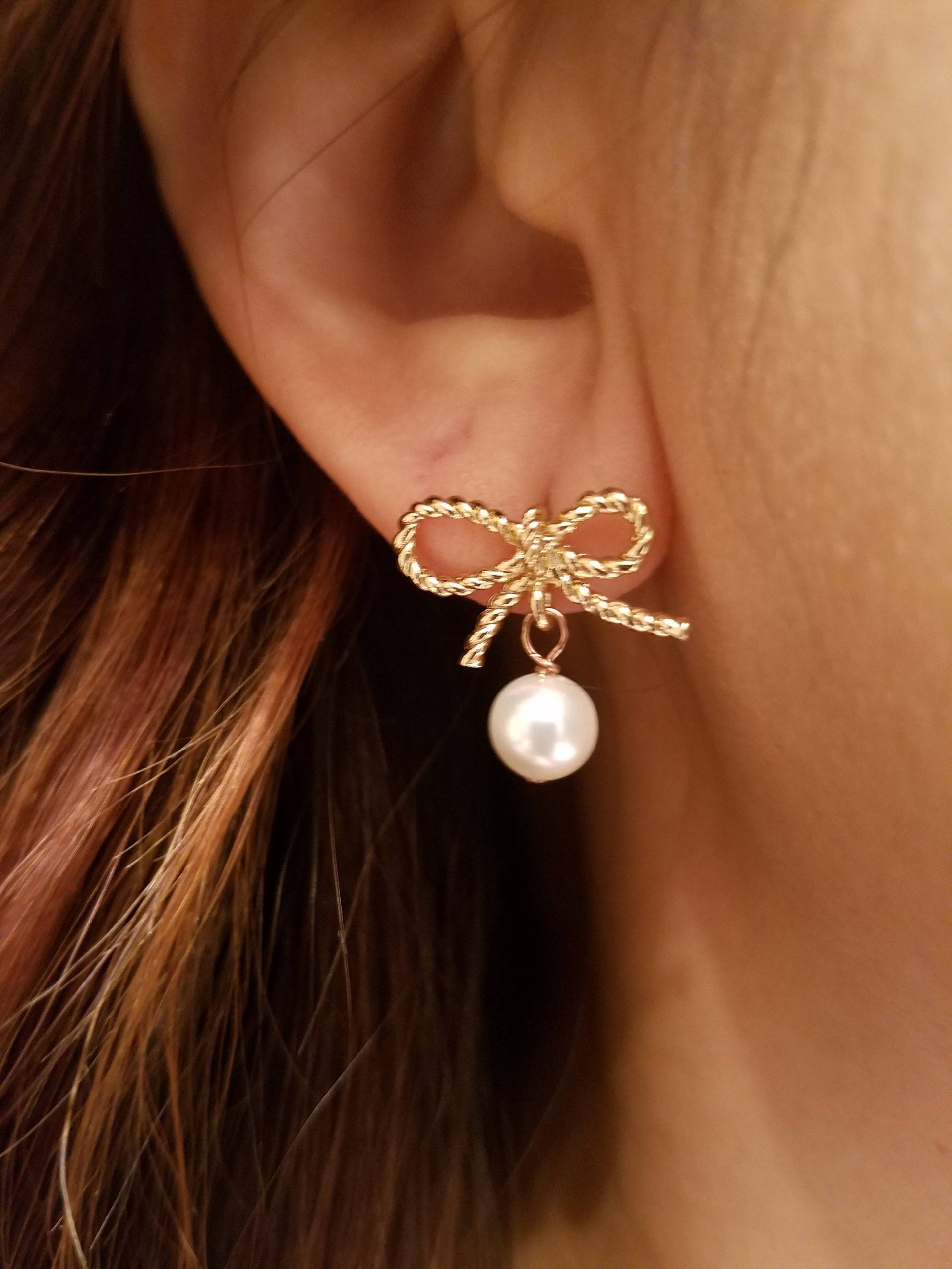 Rose Gold Schönen Band-Ohrring -S Terling Silber Ohrstecker, Blumenmädchen, Brautjungfer Geschenk, Geburtstagsgeschenk von Lana0Crystal