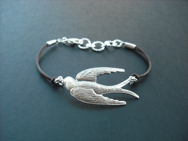 Segelflug-Vogel-Armband - Silber Messing Antik von Lana0Crystal