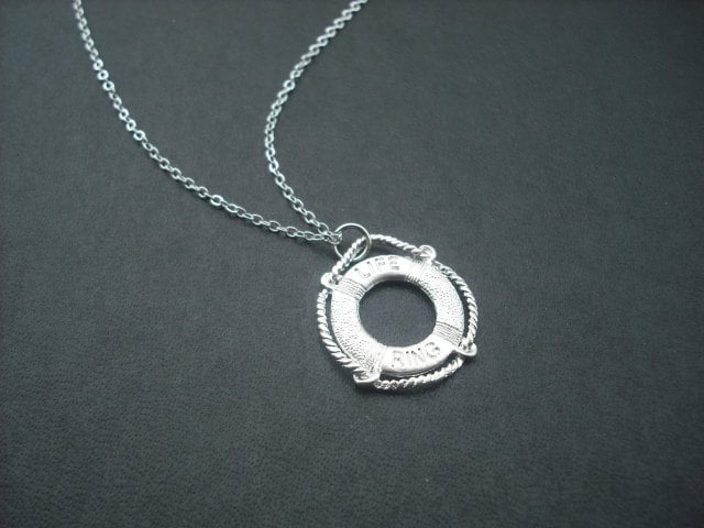 Silber Halskette Matte Schwimmen Tube von Lana0Crystal