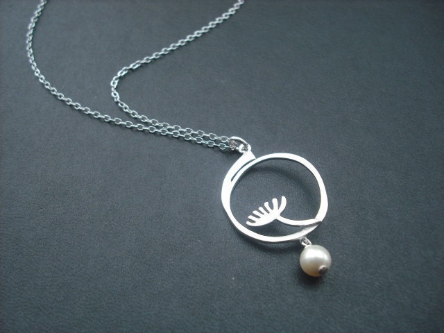 Süßes Löwenzahn Halskette - Vergoldet Weiß von Lana0Crystal