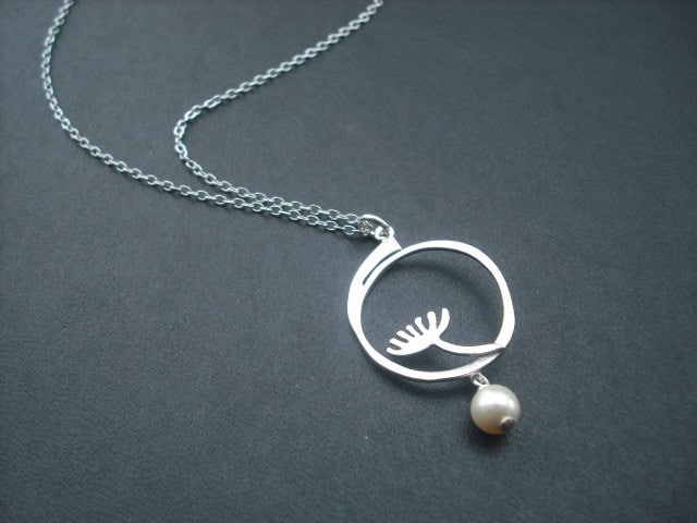 Süßes Löwenzahn Halskette - Vergoldet Weiß von Lana0Crystal