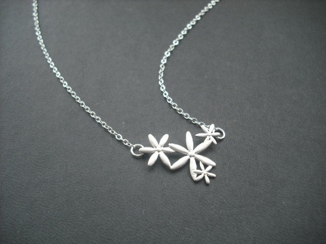 Vier Anschlüsse Halskette - Vergoldet Weissgold Kette von Lana0Crystal