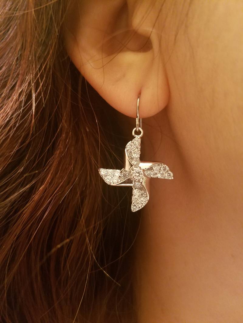 strass Pinwheel Ohrringe von Lana0Crystal