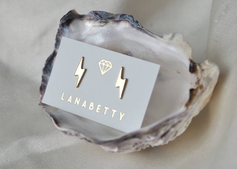 Blitz Ohrstecker | Messing Sterling Silber Ohrringe von LanaBetty