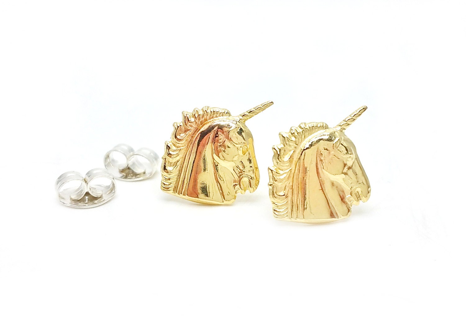 Einhorn Post Ohrringe/Lanabetty Messing + Sterling Silber Einhorn Post Ohrringe/Lanabetty Messing + Sterling Silber von LanaBetty