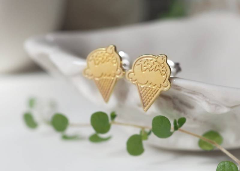 Eis Kegel Messing Post Ohrringe/Lanabetty von LanaBetty