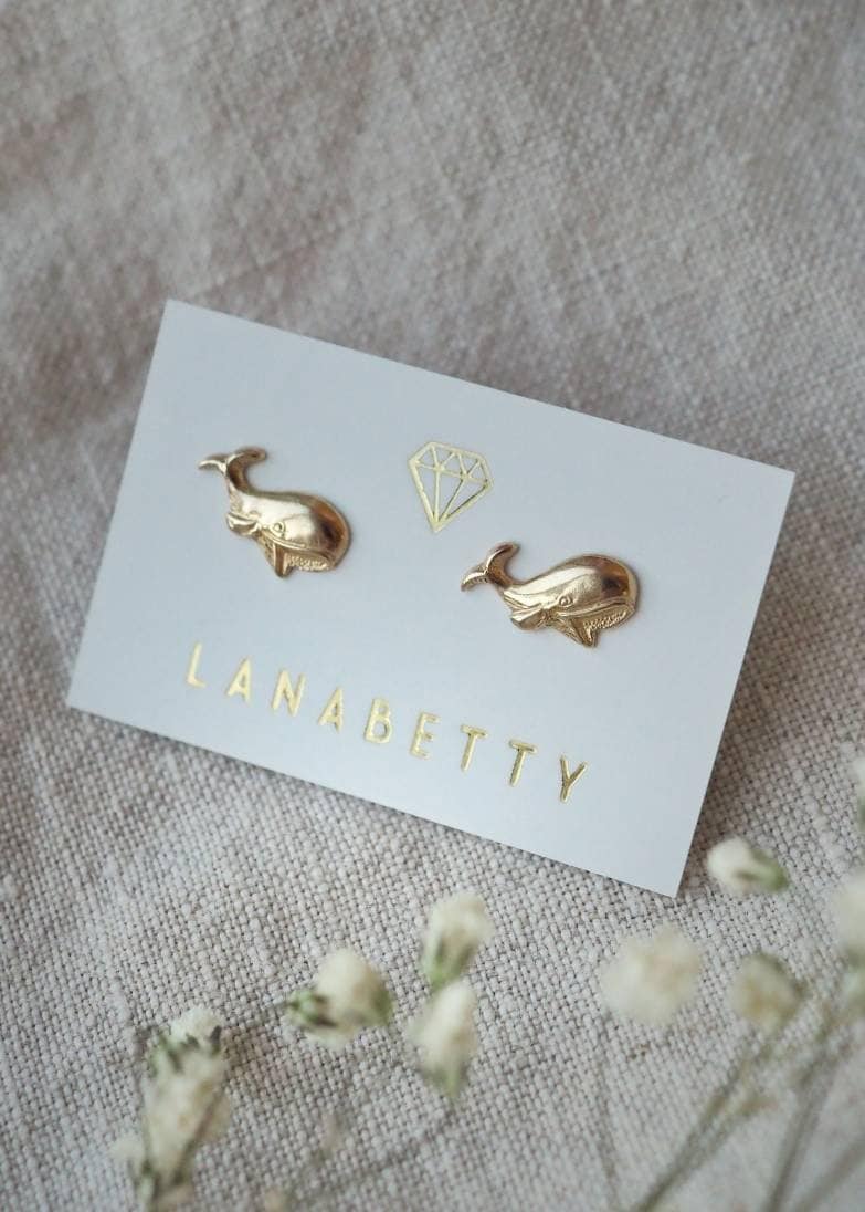 Wal Ohrringe Mit Walen/Lanabetty Messing + Sterling Silber Wal Ohrringe Mit Walen/Lanabetty Messing + Sterling Silber von LanaBetty