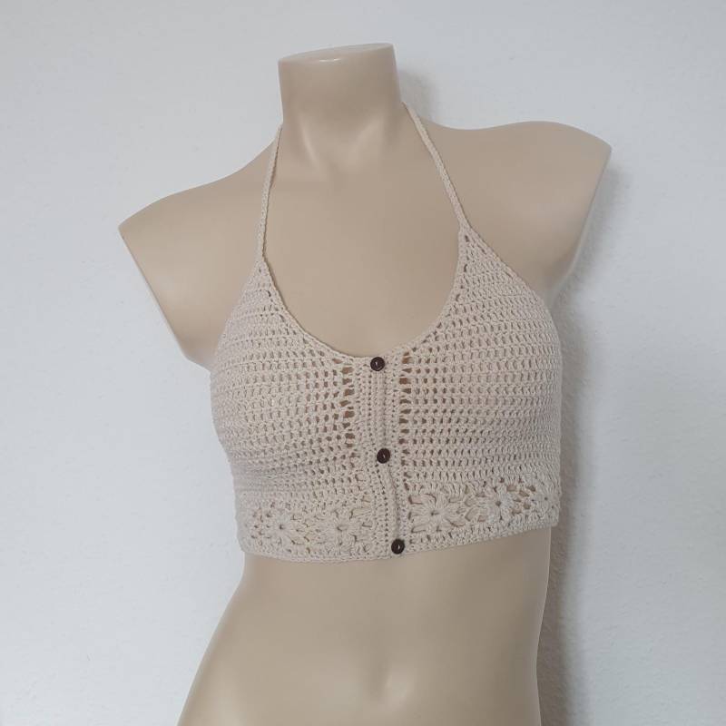 Curvy Und Small Häkeltop Häkel Top Boho Crop Hippie Ibiza Festival von LanaLunaCrochetArt