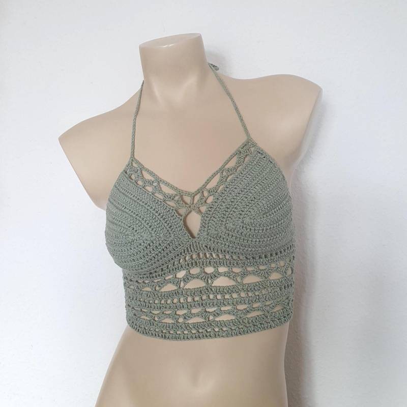 Crochet Crop Top Häkeltop Boho Hippie Ibiza Festival Plus Size von LanaLunaCrochetArt