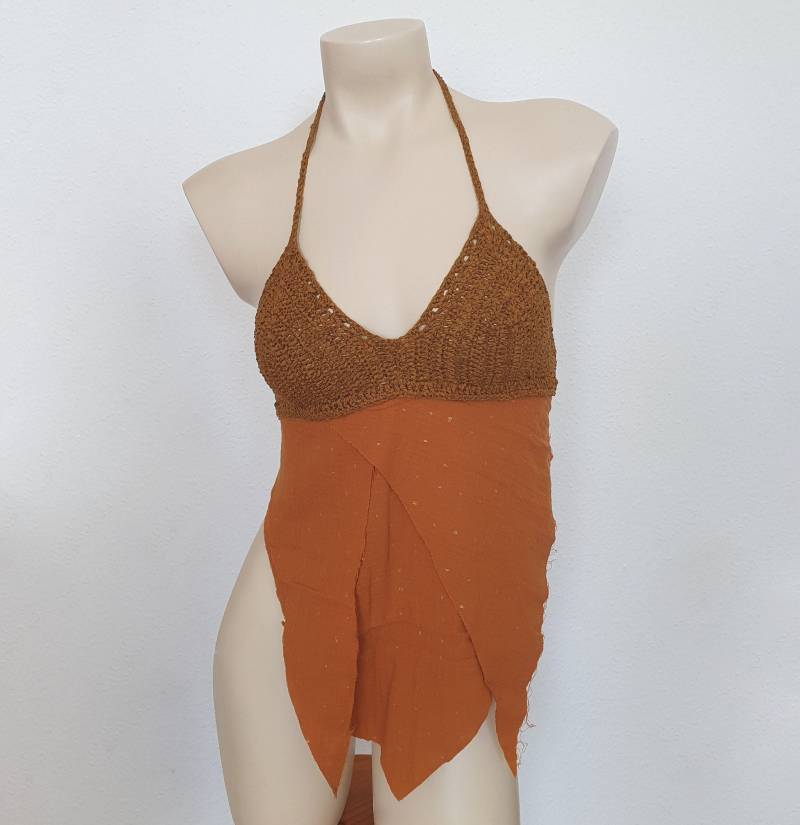 Häkeltop Häkel Top Hippie Boho Ethno Goa Zipfel Oberteil von LanaLunaCrochetArt