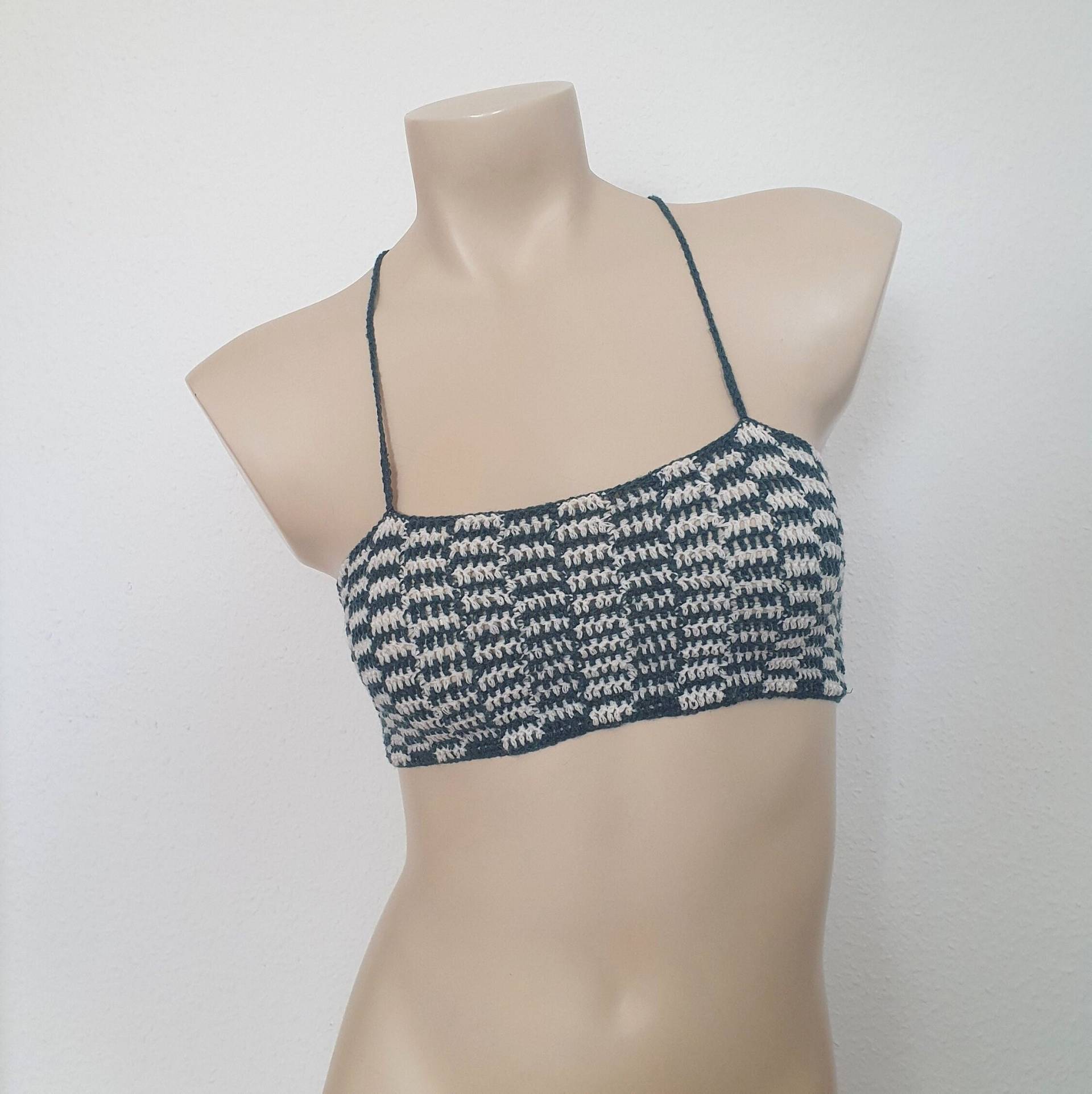 Häkeltop Kariert Karo Netz Häkel Crop Top Punk Emo Festival Häkeltop Kariert Karo Netz Häkel Crop Top Punk Emo Festival von LanaLunaCrochetArt