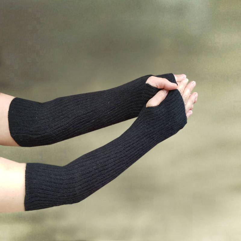 Fingerlose Handschuhe Aus Wollmischung Strick-Armstulpen von LanaTrend