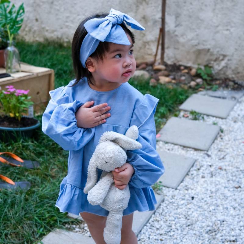 Baby-Mädchen-Kleid - Baby-Mädchen-Geschenk Baby-Geschenk Leinen-Baby-Mädchen-Outfit Baby-Dusche 1. Geburtstag Baby von Lanavidababyclothes