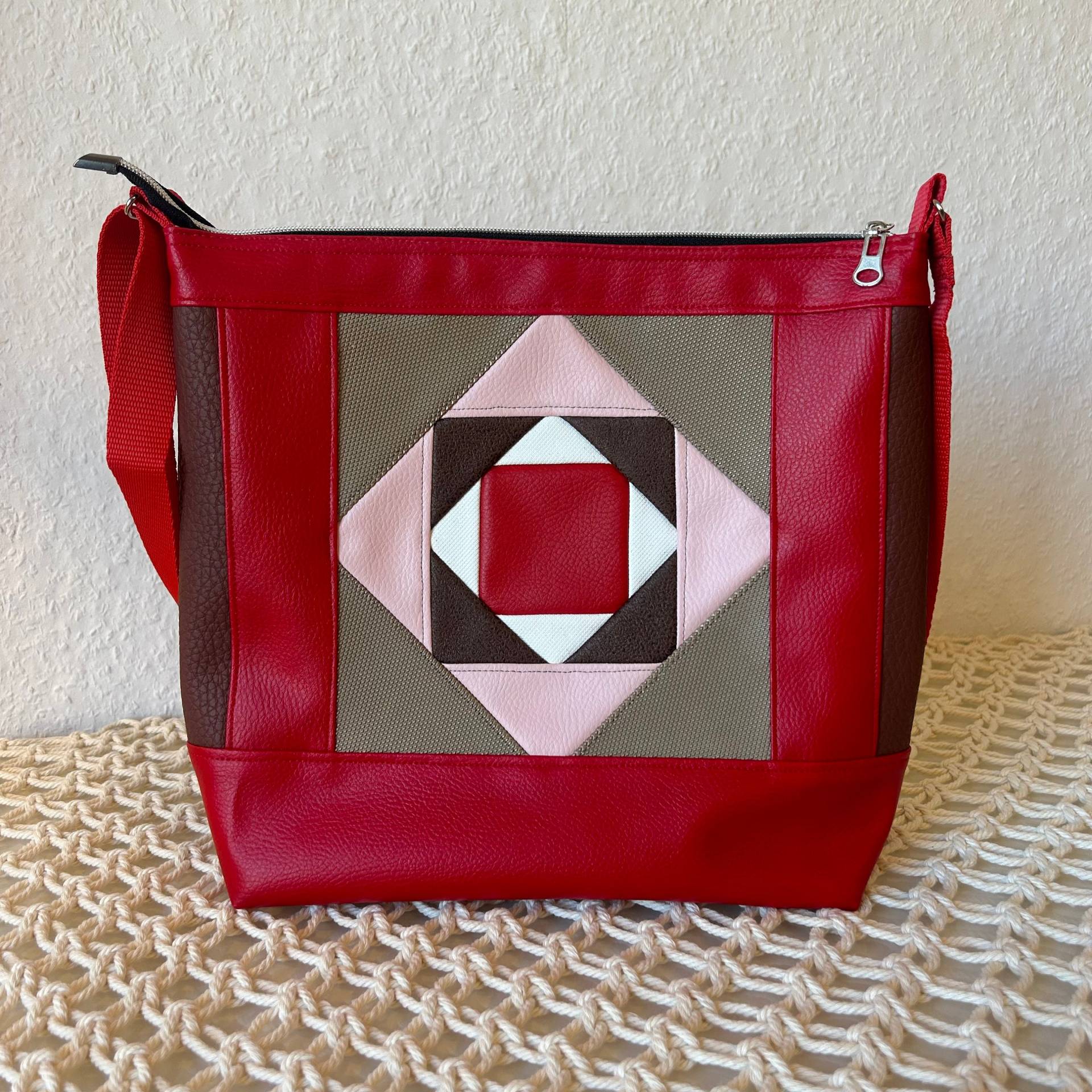 Handarbeit, Bunte Tasche Damen, Patchwork, Rot, Lanawerk Handarbeit, Bunte Tasche Damen, Patchwork, Rot, Lanawerk von Lanawerk