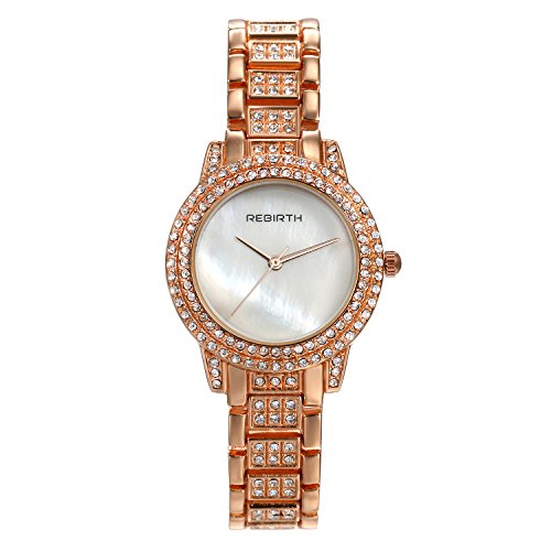 Lancardo Damen Quartz Metallarmband Uhr, Mode Ultra Dünne Elegant Analoge Quarz Unisex Damenuhren mit Strass Gehäuse Armband Rosegold von Lancardo
