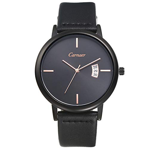 Lancardo Herren Damen Armbanduhr Analog mit Leder Echtleder Armband 30M Wasserdicht Kalender Uhr Navy Blau Lancardo Herren Damen Armbanduhr Analog mit Leder Echtleder Armband 30M Wasserdicht Kalender Uhr Navy Blau von Lancardo