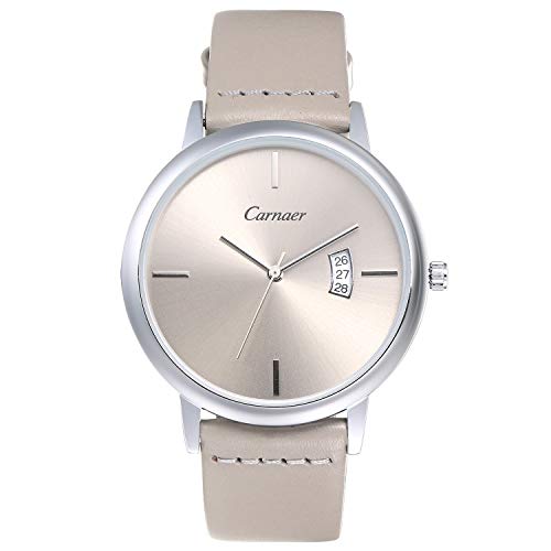Lancardo Herren Damen Armbanduhr Analog mit Leder Echtleder Armband 30M Wasserdicht Kalender Uhr Silber Lancardo Herren Damen Armbanduhr Analog mit Leder Echtleder Armband 30M Wasserdicht Kalender Uhr Silber von Lancardo