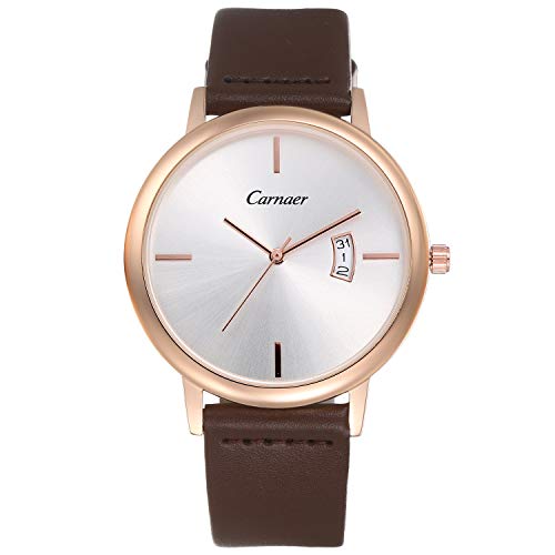 Lancardo Herren Damen Armbanduhr Analog mit Leder Echtleder Armband 30M Wasserdicht Kalender Uhr braun Weiss Lancardo Herren Damen Armbanduhr Analog mit Leder Echtleder Armband 30M Wasserdicht Kalender Uhr braun Weiss von Lancardo