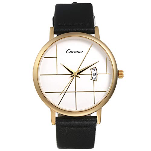 Lancardo Herren Damen Armbanduhr Analog mit Leder Echtleder Armband 30M Wasserdicht Kalender Uhr schwarz Weiss Lancardo Herren Damen Armbanduhr Analog mit Leder Echtleder Armband 30M Wasserdicht Kalender Uhr schwarz Weiss von Lancardo