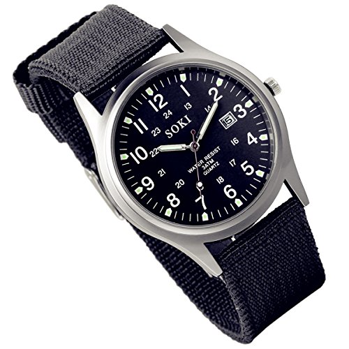 Lancardo Herren Damen Armbanduhr Analog mit Nylon Armband LCD100870 von Lancardo