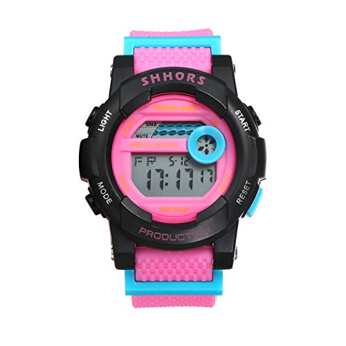 Lancardo Herrenuhr Damenuhr Digital Uhren mit Kalender Alarm Timer Armbanduhr, Wasserdicht Punk Rock Männer Sport Uhr pink von Lancardo