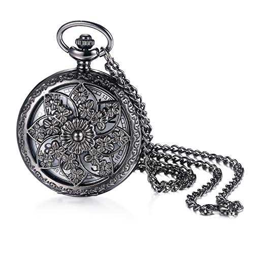 Lancardo Taschenuhr Analog Quarzwerk Vintage Damen Herren mit Halskette Pullover Kette Uhr für Geburtstag Weihnachten Neujahr von Lancardo