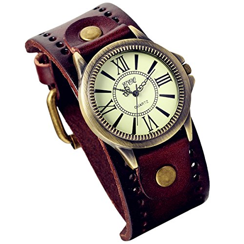 Lancardo Herren Damen Leder Armbanduhr Analog mit Leder Armband LCD100945 von Lancardo