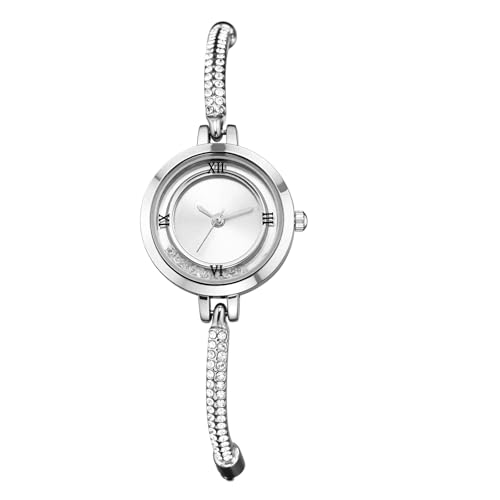 Lancardo Armbanduhren Damen Diamant Damenuhren: Klein Glänzende Strass Analoge Quarzuhr mit römischen Ziffern Verstellbar Armkette Armband Uhren Geschenke für Frauen Silber von Lancardo