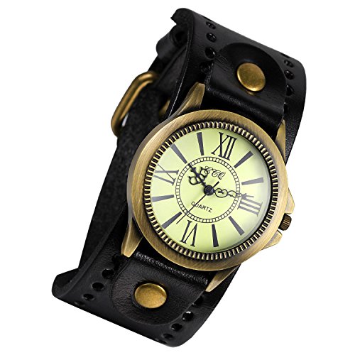 Lancardo Herren Damen Leder Armbanduhr Analog mit Leder Armband LCD13P078 von Lancardo