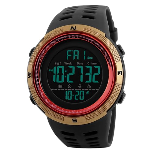 Lancardo Herrenuhren Multifunktional Silikon Sportsuhr: 5 ATM Wasserdicht Große HD Digitaluhr Datum Kalender Alarm Stoppuhr Militäruhr mit Leuchtendes Zifferblatt Geschenke für Männer rot Lancardo Herrenuhren Multifunktional Silikon Sportsuhr: 5 ATM Wasserdicht Große HD Digitaluhr Datum Kalender Alarm Stoppuhr Militäruhr mit Leuchtendes Zifferblatt Geschenke für Männer rot von Lancardo