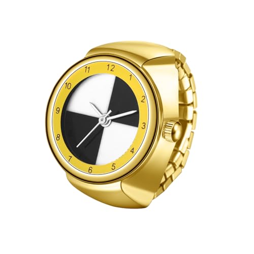 Lancardo Ring Uhr Fingeruhr Elastische: Damen Analog Quarz Fingerringuhren mit Arabische Ziffern Skala Edelstahl Stretchband Ringuhren Damenuhren Geschenke für Frauen Gold von Lancardo