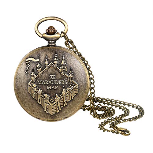 Lancardo Taschenuhr Analog Quarzuhr mit Halskette Bronze Zifferblatt Vintage Style Uhren Geburtstagsgeschenk von Lancardo