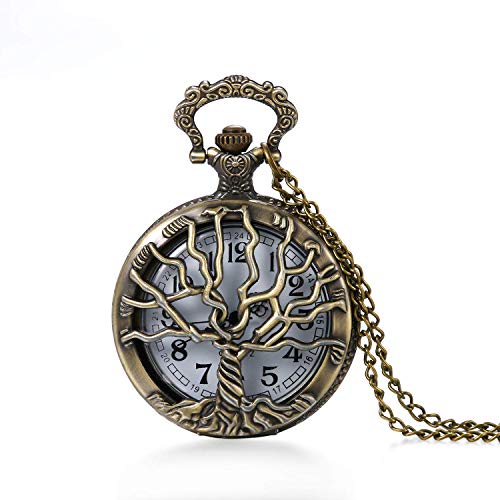 Lancardo Vintage Lebensbaum Herren Damen Taschenuhr Pullover Halskette Bronze Weiss Lancardo Vintage Lebensbaum Herren Damen Taschenuhr Pullover Halskette Bronze Weiss von Lancardo