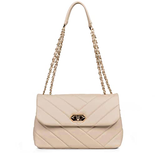 Lancaster Soft Matelassé Crossbody Bag Beige von Lancaster