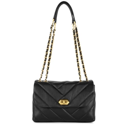 Lancaster Soft Matelassé Schultertasche schwarz von Lancaster