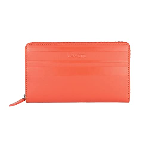 Lancetti Damen-Geldbörse aus echtem Leder, geräumig mit Geschenkbox, Orange 38 von Lancetti