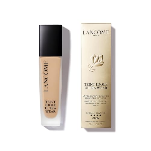 Lancôme Teint Idole Ultra Wear 305N, feuchtigkeitsspendende Full Coverage-Foundation in Beige mit natürlich mattem Finish, bis zu 24 Stunden Halt, geeignet für alle Hauttypen, 30ml von Lancôme