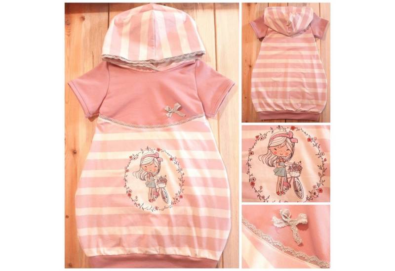 Land-Juwelen Ballonkleid MÄDCHEN MIT FAHRRAD Ballonkleid Kurzarm von Land-Juwelen