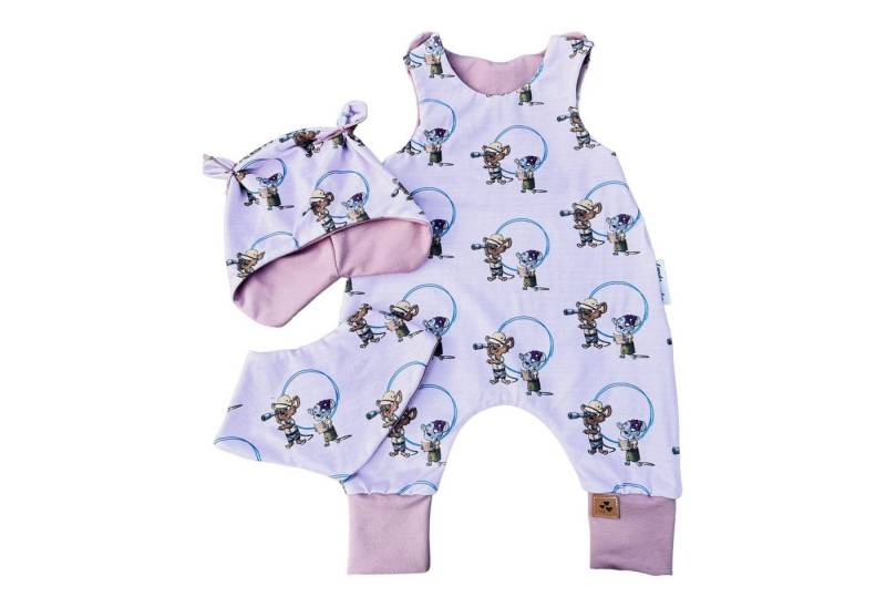 Land-Juwelen Erstausstattungspaket 3er Set Bademeusel altrosa Snappap auf Bündchen von Land-Juwelen