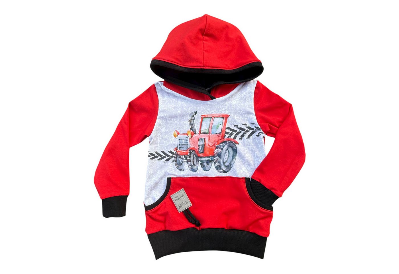 Land-Juwelen Hoodie Hoodie Traktor rot mit Bauchtasche von Land-Juwelen