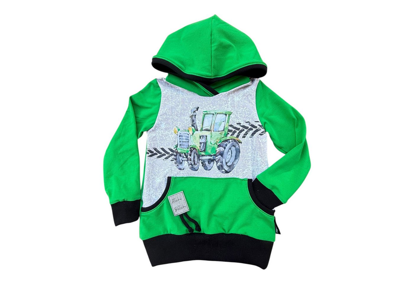 Land-Juwelen Hoodie mit Traktor grasgrün von Land-Juwelen