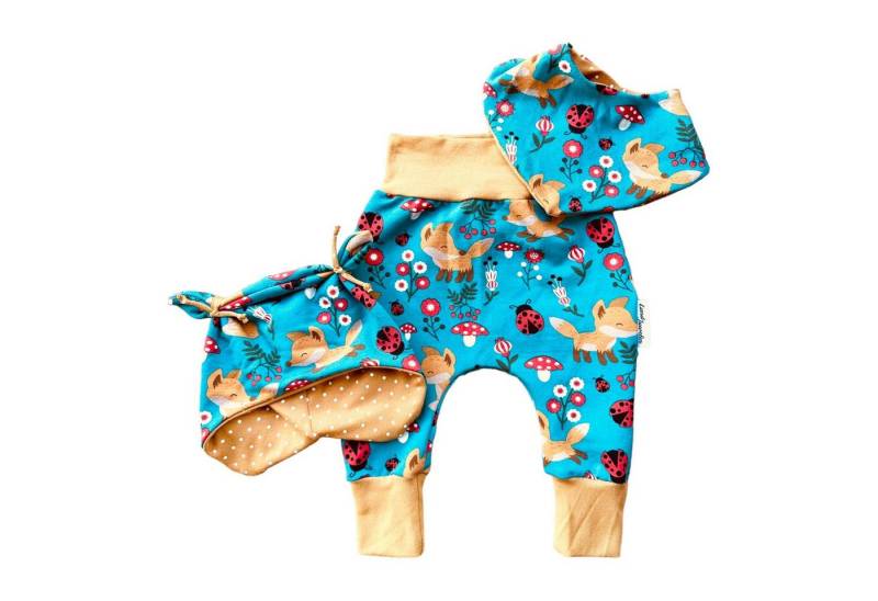 Land-Juwelen Neugeborenen-Geschenkset 3er Set Waldtiere petrol beige von Land-Juwelen