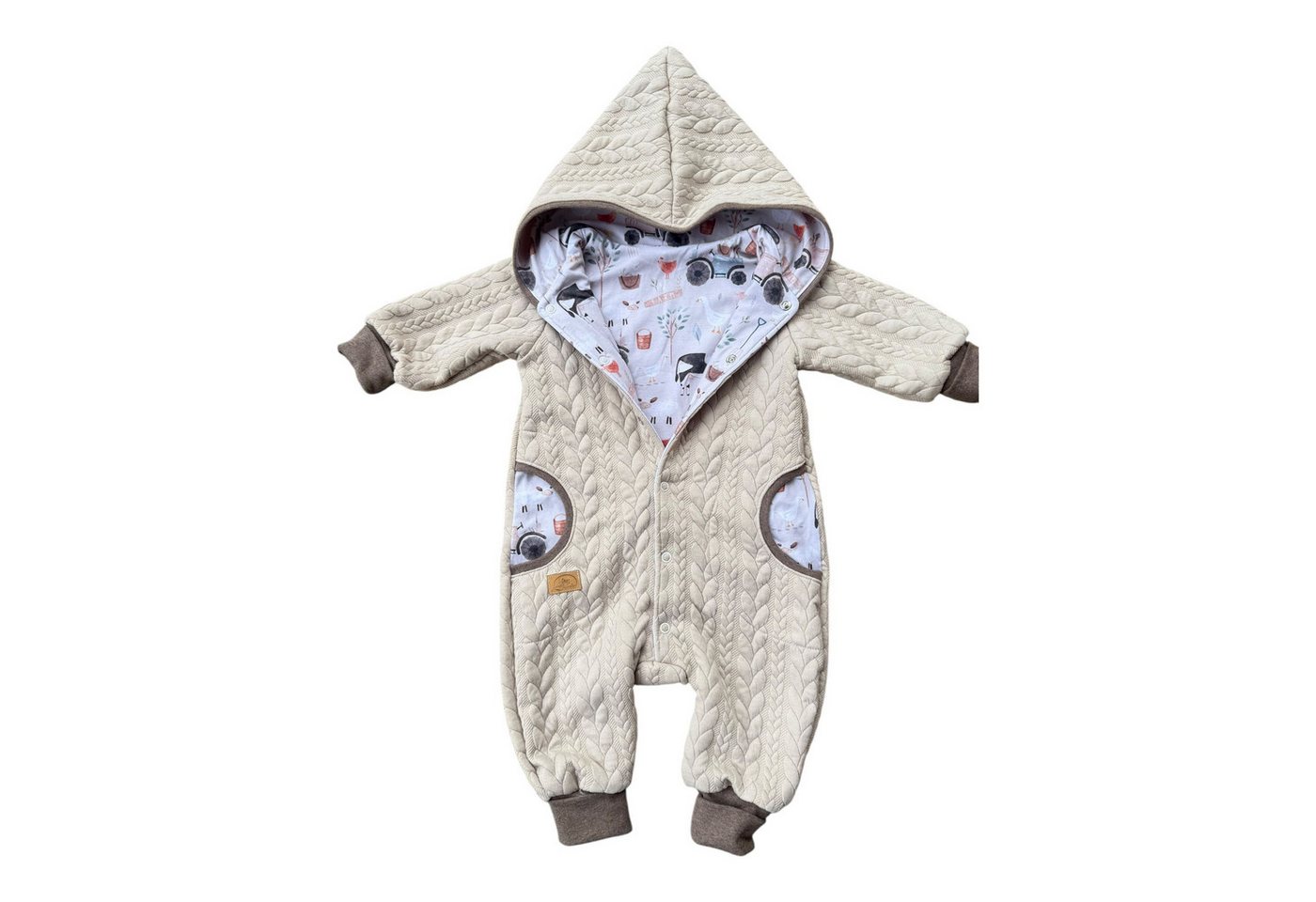 Land-Juwelen Overall Baby Overall Bauernhof Cremeweiß von Land-Juwelen