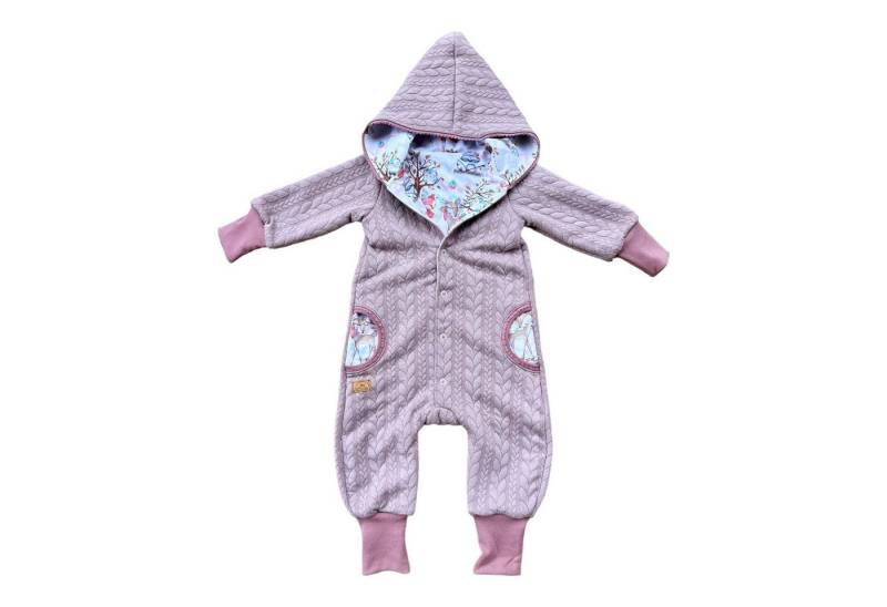 Land-Juwelen Overall Overall Zopfstrick Waldtiere altrosa weiß von Land-Juwelen