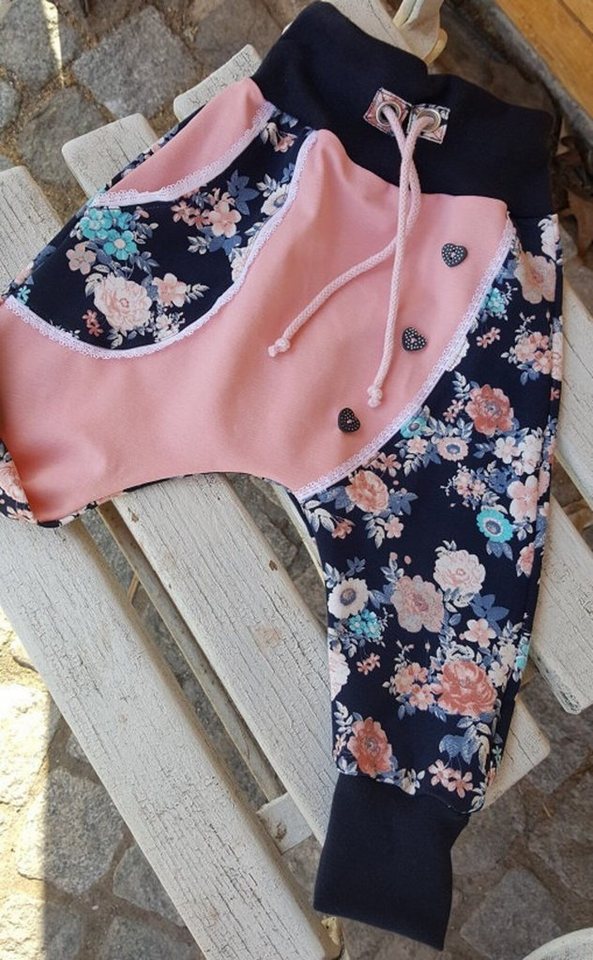 Land-Juwelen Pumphose BLUMEN BLÜTEN DUNKELBLAU Pumphose von Land-Juwelen